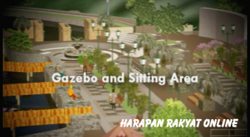Site plan fasilitas gezebo yang akan dibangun di areal Situ Leutik, di Desa Cibeureum, Kecamatan Banjar, Kota Banjar. Gambar: DCKTLH Kota Banjar untuk HR 