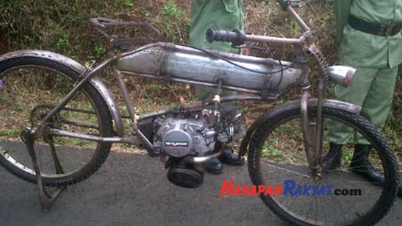 Ini Sepeda Ontel Motor Hasil Modifikasi Warga Kawali Ciamis