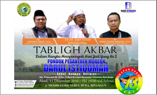 Milad Perdana, YADAIS Banjar Gelar Jalan Sehat dan Tabligh Akbar