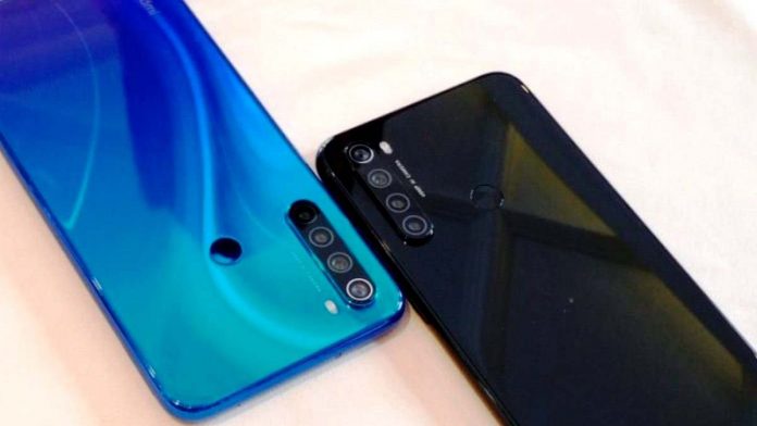 HP Redmi Note 8 dengan tampilan warna yang mewah.
