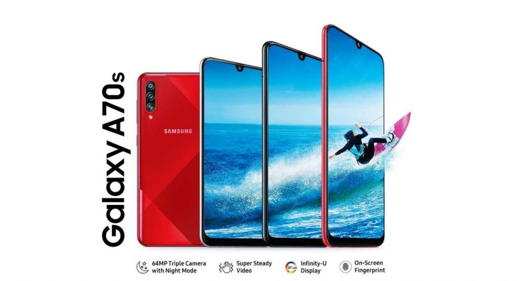 HP dengan kamera beresolusi besar terbaik 2019, Galaxy A70s. Photo : Net/Ist.