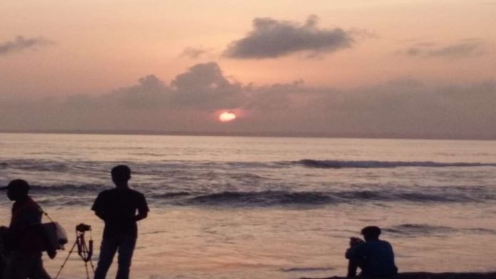 sunset di Pantai Barat Pangandaran