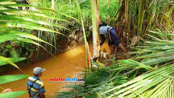 Guna mengantisipasi banjir saat musim hujan, masyarakat di Desa Karangkamiri, Kecamatan Langkaplancar, Kabupaten Pangandaran, Jawa Barat, melakukan aksi bersih-bersih Sungai Cicepak