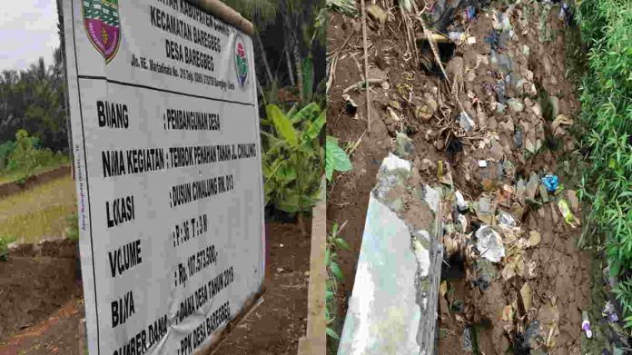 Belum Lama Dibangun, TPT di Desa Baregbeg Ciamis Ambruk