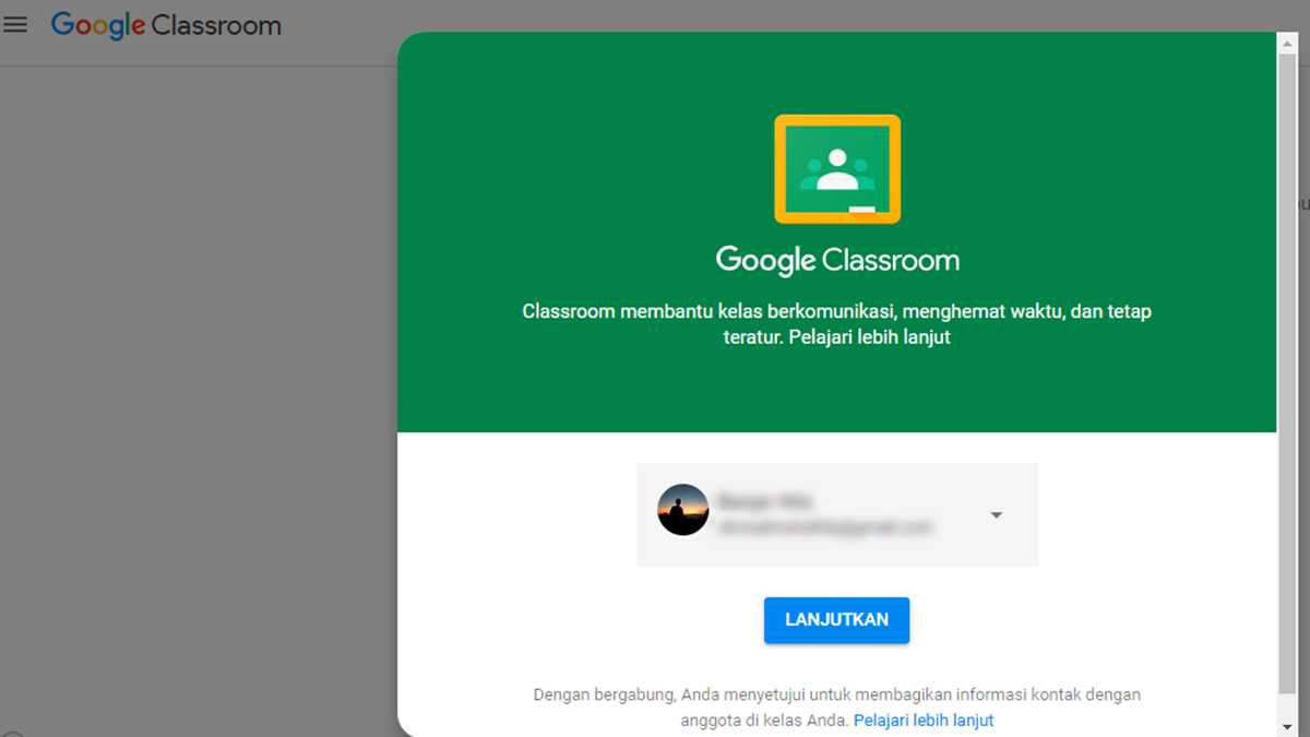 Pembelajaran online google classroom