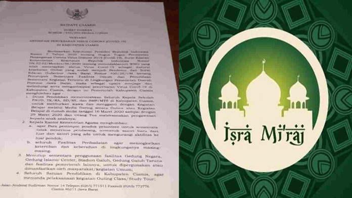 Tak Mau Labrak Surat Edaran Bupati, Peringatan Isra Mi’raj di Kawali Ciamis Dibatalkan
