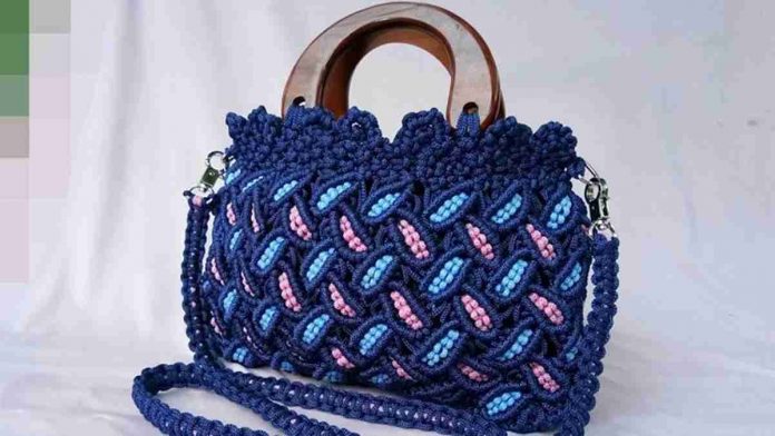 tas tali kur motif daun