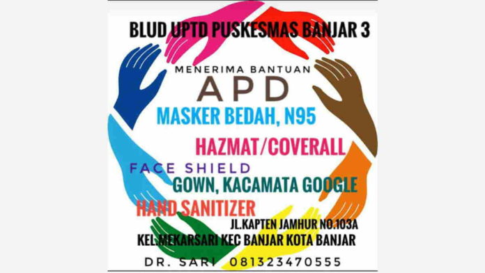 ajakan donasi bantuan apd