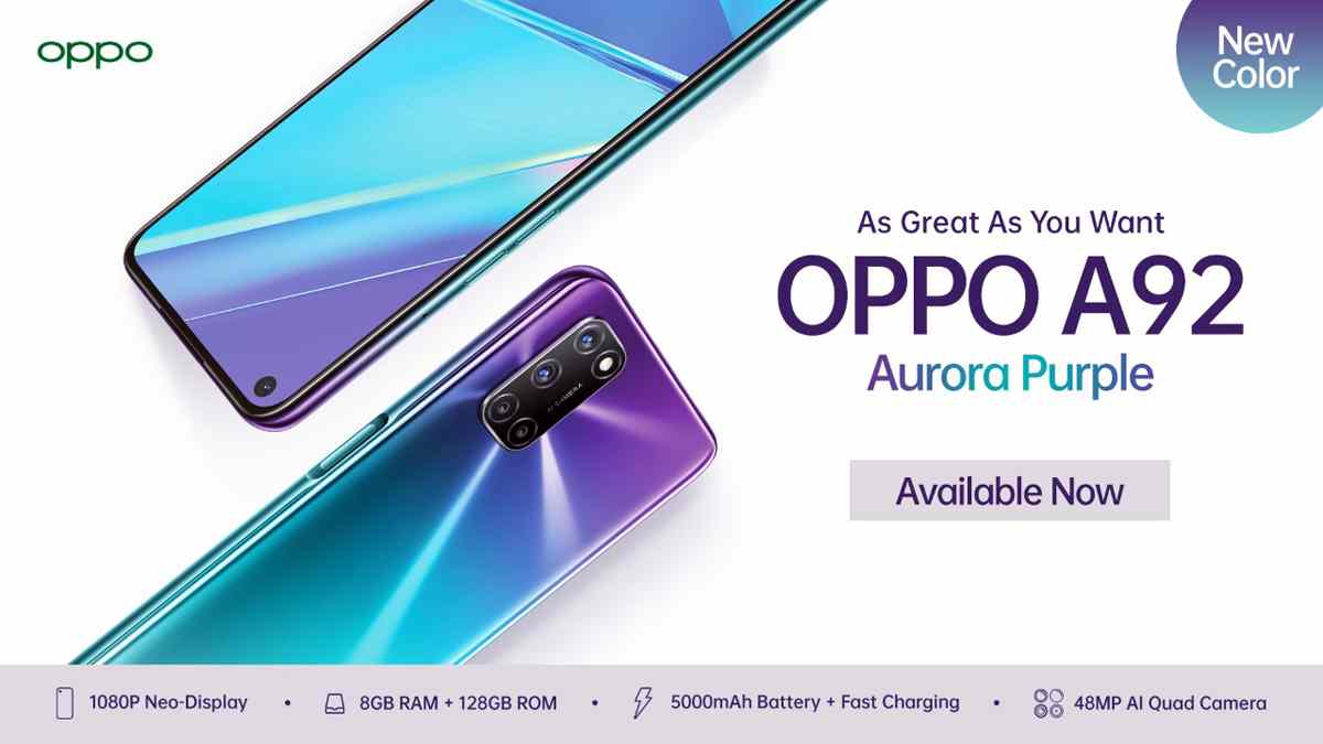 HP OPPO A92 Aurora Purple, Varian Warna Baru yang Hadir di Indonesia