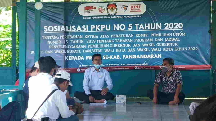KPU Pangandaran Sosialisasikan PKPU No 5 Tahun 2020, Tahapan Pilkada Terapkan Protokol Kesehatan