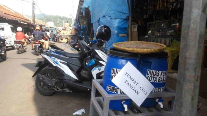 Menuju Normal Baru Tempat Cuci Tangan di Pasar Kota Banjar Tidak Terawat