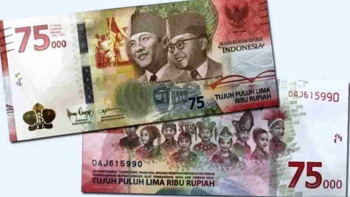 Cara mendapatkan uang baru edisi spesial HUT RI pecahan Rp75.000. Foto: Net/Ist.