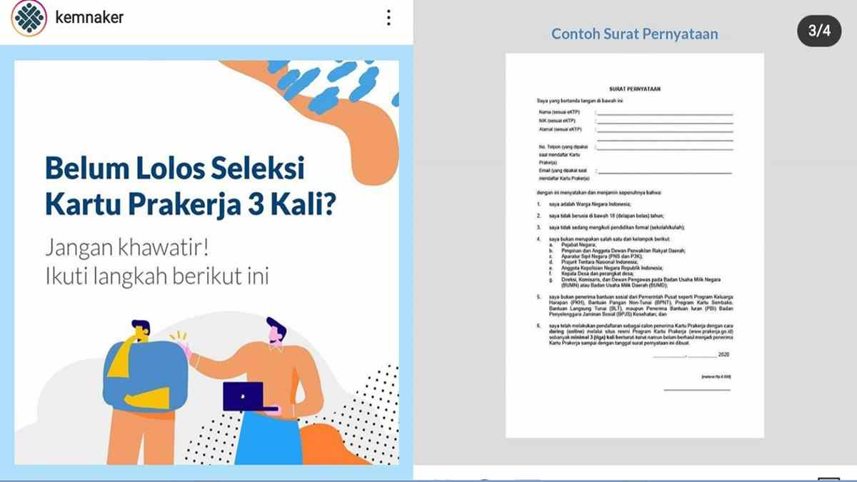 41+ Contoh Surat Pernyataan Gagal Kartu Prakerja Photos