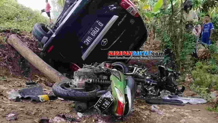 Laka Lantas Mobil vs Motor di Pamarican Ciamis