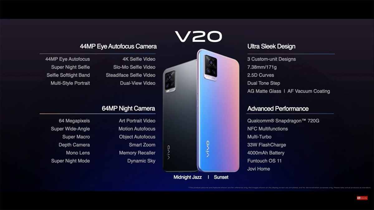 Vivo V20 RAM 8GB, Intip Spesifikasi dan Harganya