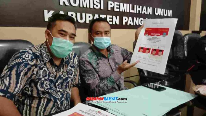 KPU dan paslon Pilkada Pangandaran gelar rakor desain surat suara. Foto: Entang SR/HR.