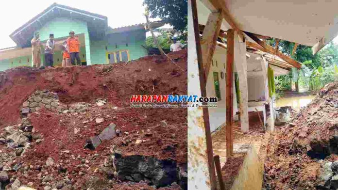 Tembok Penahan Tebing Longsor Timpa Madrasah di Baregbeg Ciamis