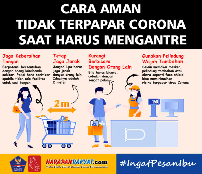 Cara Aman Tidak Terpapar Corona Saat Harus Mengantre