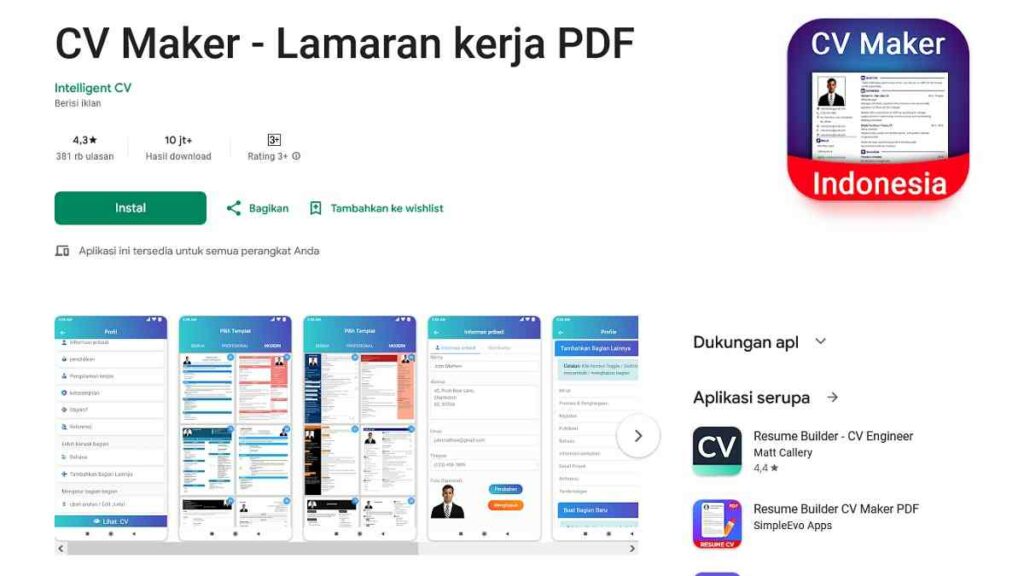 Aplikasi Pembuat CV