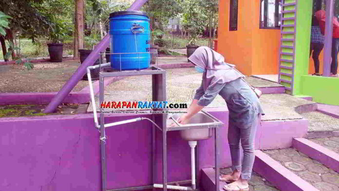 Cegah Covid-19, DPRKPLH Ciamis Sediakan Tempat Cuci Tangan di Taman Hutan Kota