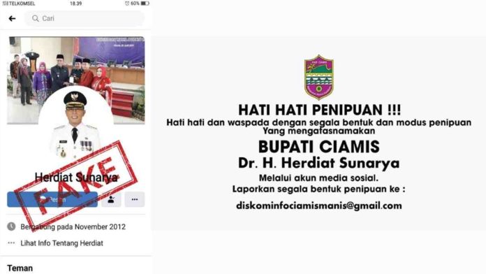 facebook Palsu Bupati Ciamis