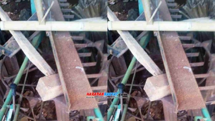 Rangka mesin traktor bantuan untuk Koptan Maranta yang sudah lapuk. Foto: Eli Suherli/HR.