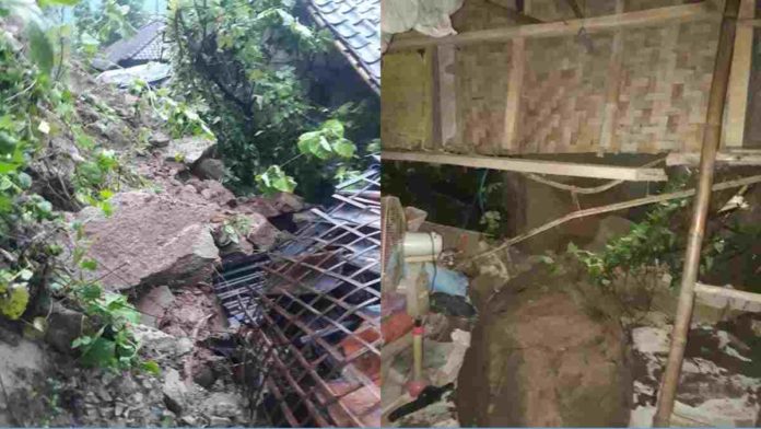 Rumah Warga Ciamis Tertimpa Longsor