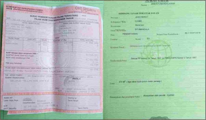 Warga Situmandala Ciamis Bingung Luas Tanah pada SPPT dan Sertifikat Berbeda