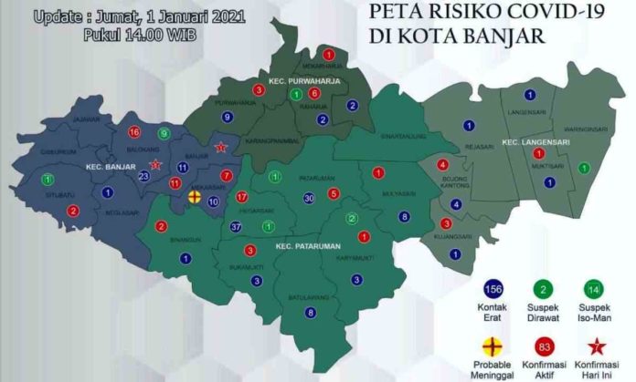 Awal tahun baru 2021, bertambah lagi 7 warga Kota Banjar positif Covid-19. Foto: Istimewa.