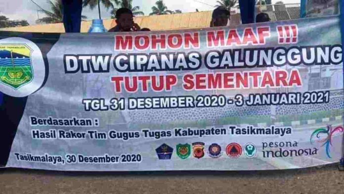 Objek Wisata Gunung Galunggung di Kabupaten Tasikmalaya, Jawa Barat, tutup. Rencananya akan buka kembali pada tanggal 04 Januari 2021 besok. Foto: Istimewa.