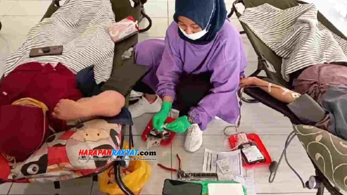 Baksos donor darah yang digelar PMI Kabupaten Pangandaran, Jawa Barat, di sejumlah tempat mendapat antusias warga. Foto: Entang SR/HR.