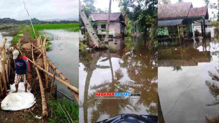 Penanganan banjir di Desa Paledah, Kabupaten Pangandaran, pemdes alokasikan 50 persen DD. Foto: Madlani/HR.