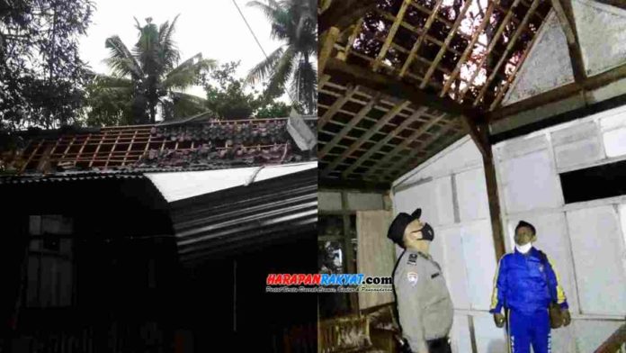 Tiga Desa di Kecamatan Pamarican, Kabupaten Ciamis diterjang angin kencang, 10 rumah warga rusak. Foto: Suherman/HR.