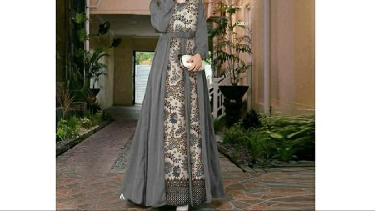 Model gamis batik kombinasi 2021