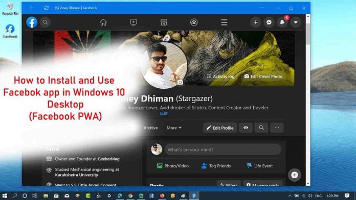 Aplikasi Facebook for Windows 10