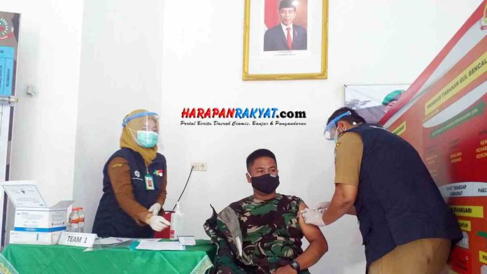 Ratusan Anggota TNI Kodim 0613 Ciamis Jalani Vaksinasi Serentak
