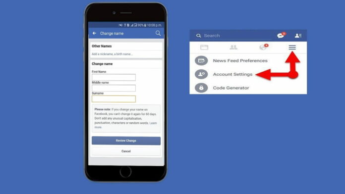 Ubah Nama Facebook Lewat HP