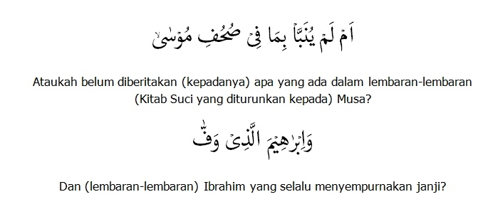 Diantara nabi berikut yang menerima suhuf adalah nabi