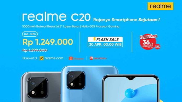Realme C20 yang Harganya Terjangkau Sudah Tersedia di Indonesia