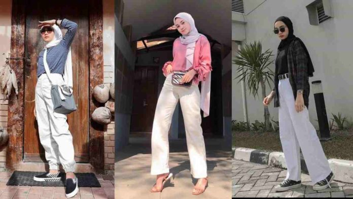 Style Celana Putih Hijab, Perpaduan untuk Outfit Harian Anda
