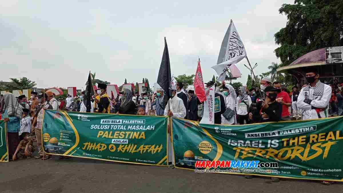 Ratusan Umat Islam Ciamis Lakukan Aksi Damai Bela Palestina