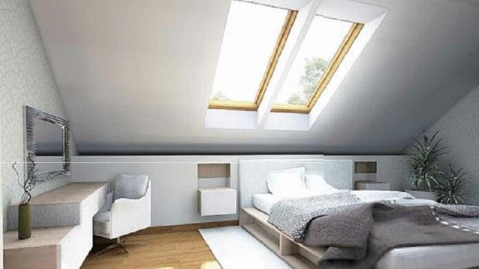 Desain Kamar Atap Miring Sederhana, Namun Tetap Nyaman