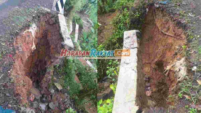 Warga Harap TPT Ambruk di Panawangan Ciamis Segera Diperbaiki