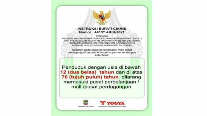 Anak Usia di Bawah 12 Tahun Dilarang Masuk Yogya Ciamis