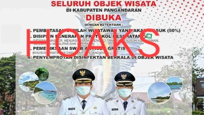 Hoaks Wisata Pangandaran Dibuka