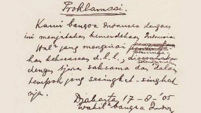Sejarah Penyusunan Teks Proklamasi