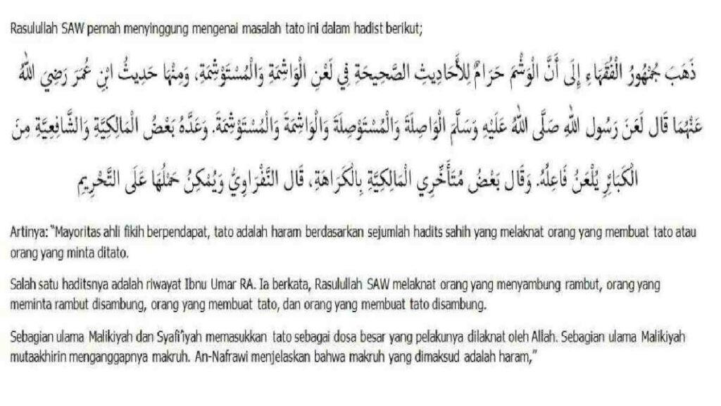 Hukum Membuat Tato dalam Islam