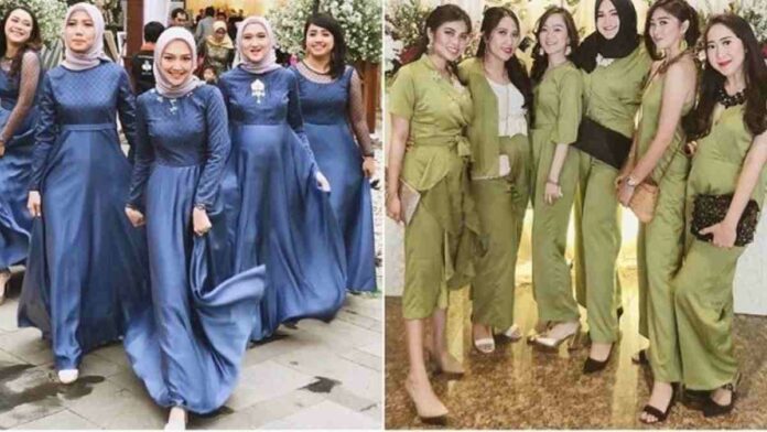 Desain Baju Bridesmaid Simple dengan Warna Sesuai Konsep Pernikahan