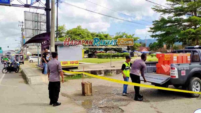 Jelang Pergantian Tahun, Alun-alun Banjarsari Ciamis Ditutup Garis Polisi
