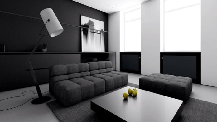 Ruang Tamu Tema Monokrom Ciptakan Desain Super Stylish dan Elegan
